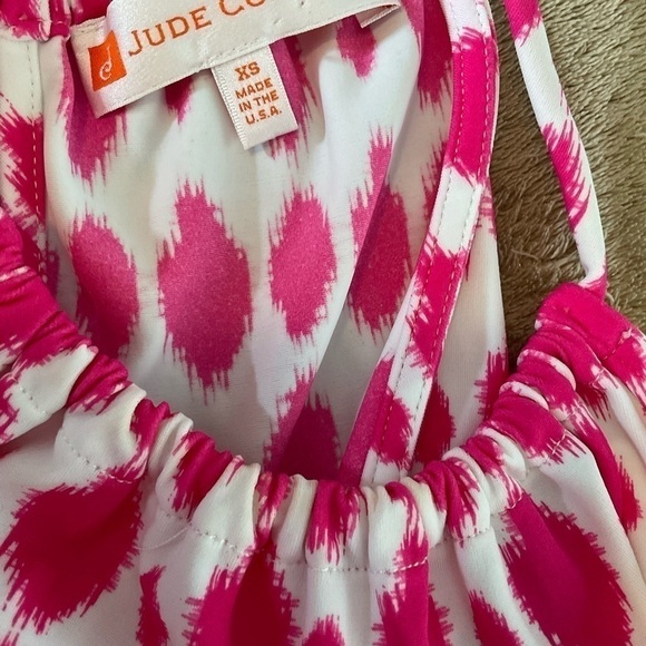 ❤️ Jude Connally Pink White Summer Tank Halter Top Sz XS - Picture 6 of 6